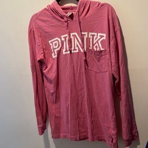 Victoria's Secret PINK Long Sleeve Campus Hoodie Tee Shirt